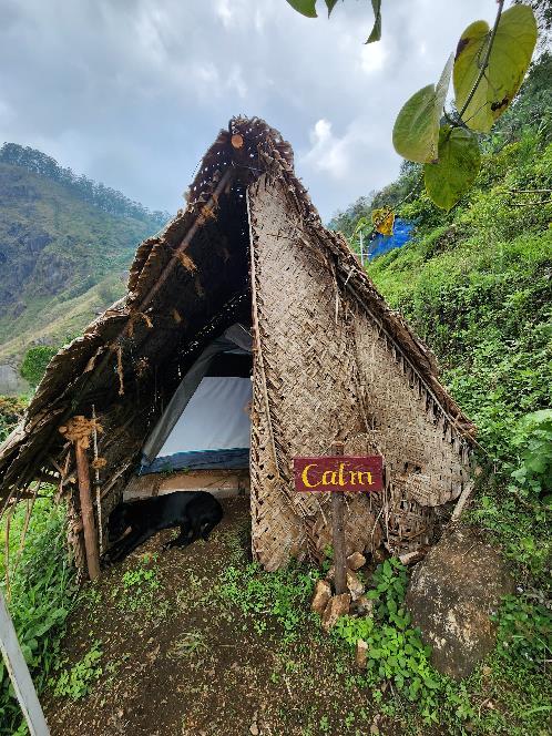 Explore nature at its fullest by staying in our comfortable tent setup, surrounded by forest views, fresh mountain air, and a peaceful sunrise — perfect for an immersive eco-camping experience at Shanti Earth.